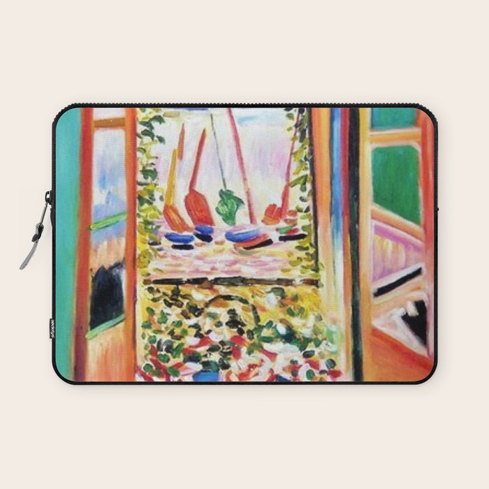 The Open Window Coastal - Floral and Maritime Collioure oil painting by Henri Matisse oil paint Laptop Sleeve Gallery Image 1