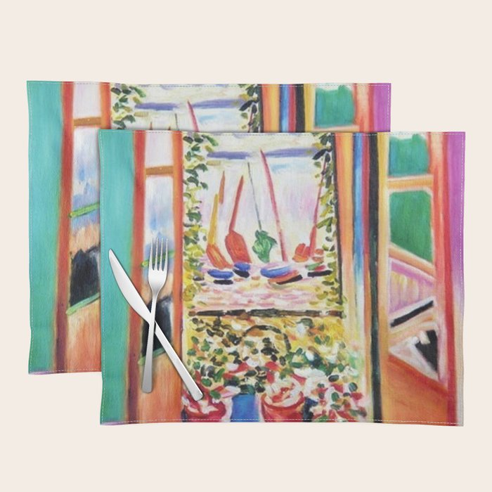 The Open Window Coastal - Floral and Maritime Collioure oil painting by Henri Matisse oil paint Placemat Gallery Image 1