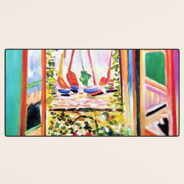 The Open Window Coastal - Floral and Maritime Collioure oil painting by Henri Matisse oil paint Desk Mat Gallery Image 3