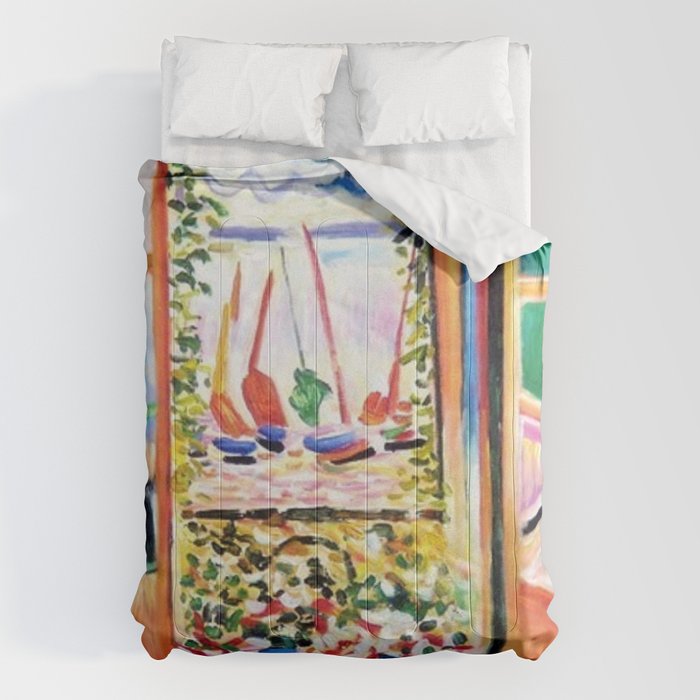 The Open Window Coastal - Floral and Maritime Collioure oil painting by Henri Matisse oil paint Comforter Gallery Image 6