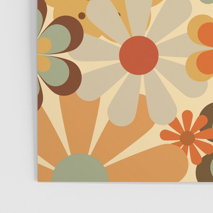 Patterned Retro 70's Floral Prints Poster Gallery Image 3