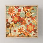 Patterned Retro 70's Floral Prints Mini Art Print Gallery Image 1
