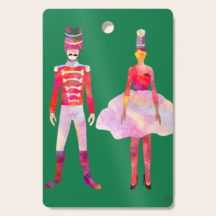 Nutcracker Ballet - Candy Cane Green Cutting Board Gallery Image 1