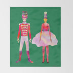 Nutcracker Ballet - Candy Cane Green Throw Blanket Gallery Image 2
