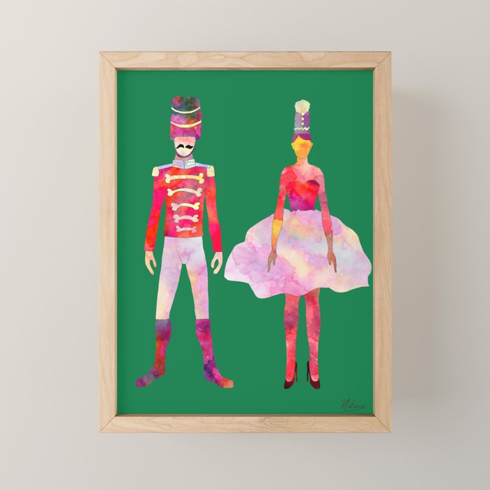 Nutcracker Ballet - Candy Cane Green Mini Art Print Gallery Image 1