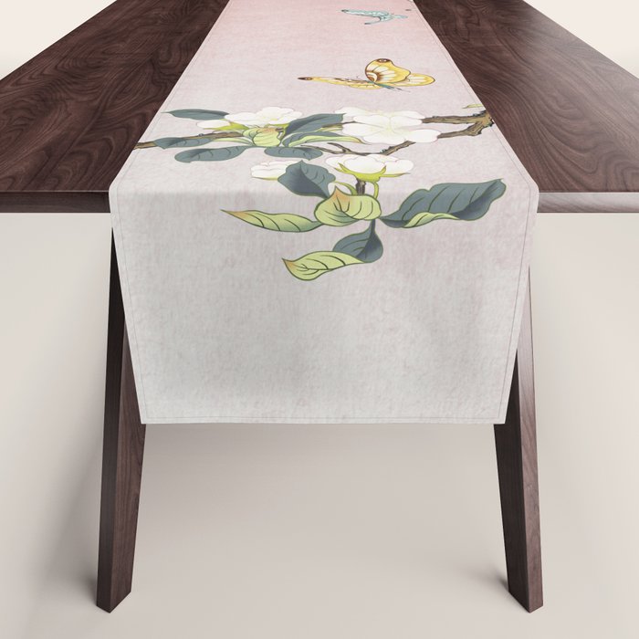 Butterflies and pear blossoms Table Runner Gallery Image 1