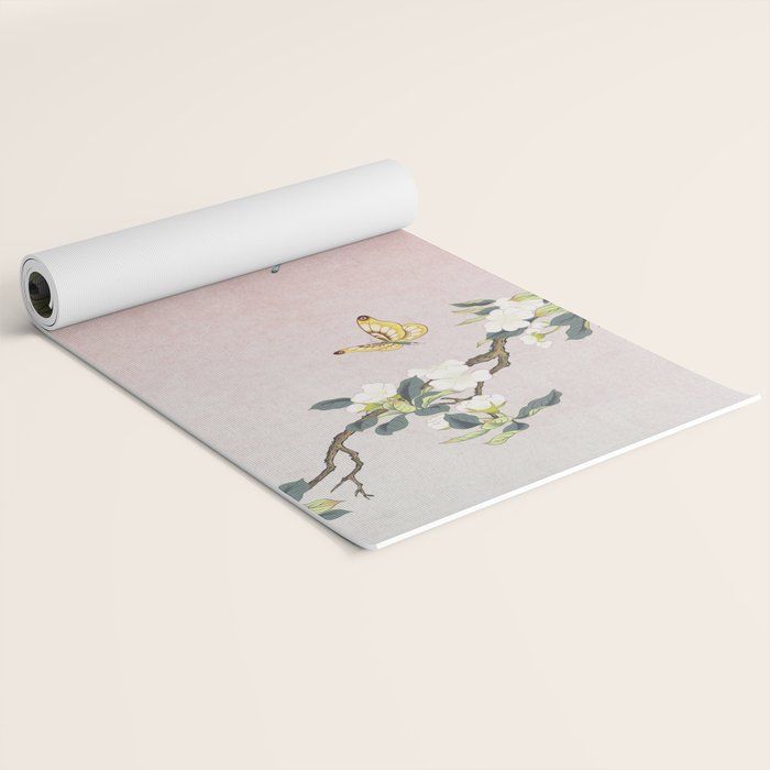 Butterflies and pear blossoms Yoga Mat Gallery Image 2