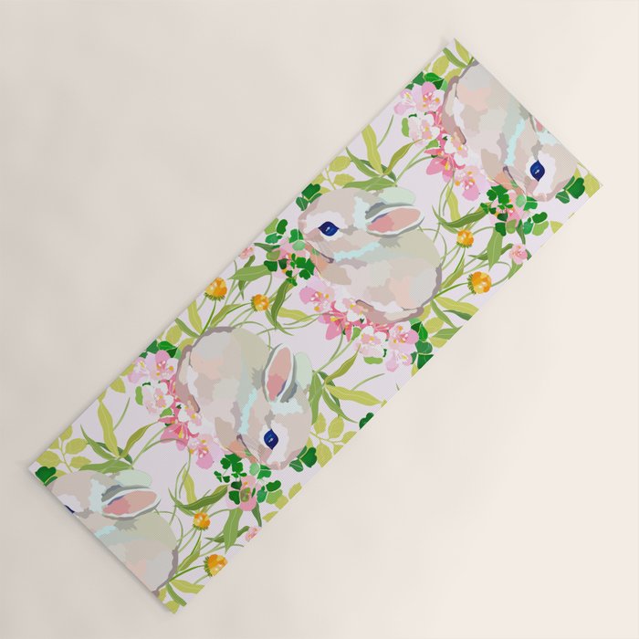 springtime bunny Yoga Mat