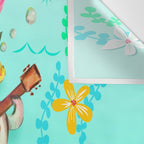 Mermaid Cat with Ukulele Wall Tapestry Gallery Image 3