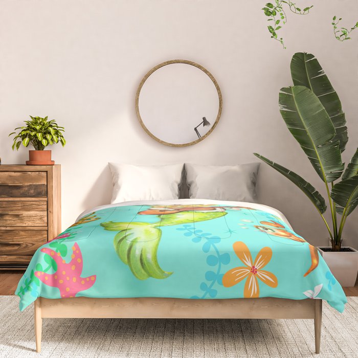 Mermaid Cat with Ukulele Comforter Gallery Image 3