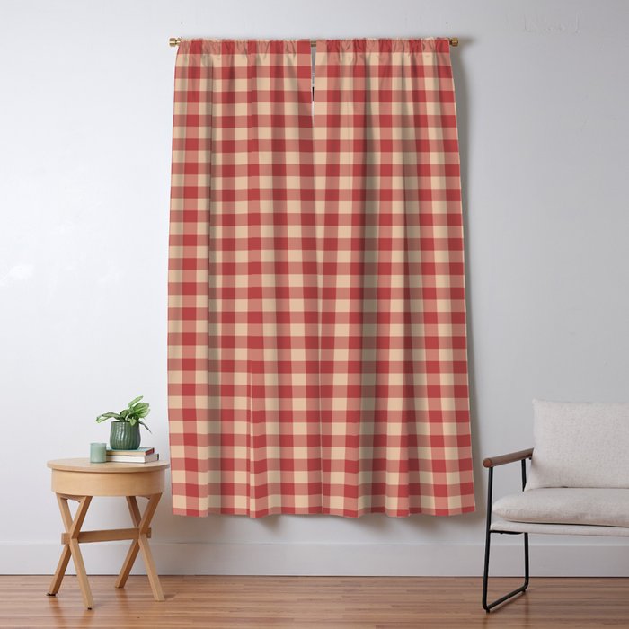 Amberlight Baked Apple Gingham - Cozy Heirloom Window Curtain Gallery Image 1