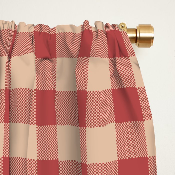 Amberlight Baked Apple Gingham - Cozy Heirloom Window Curtain Gallery Image 2