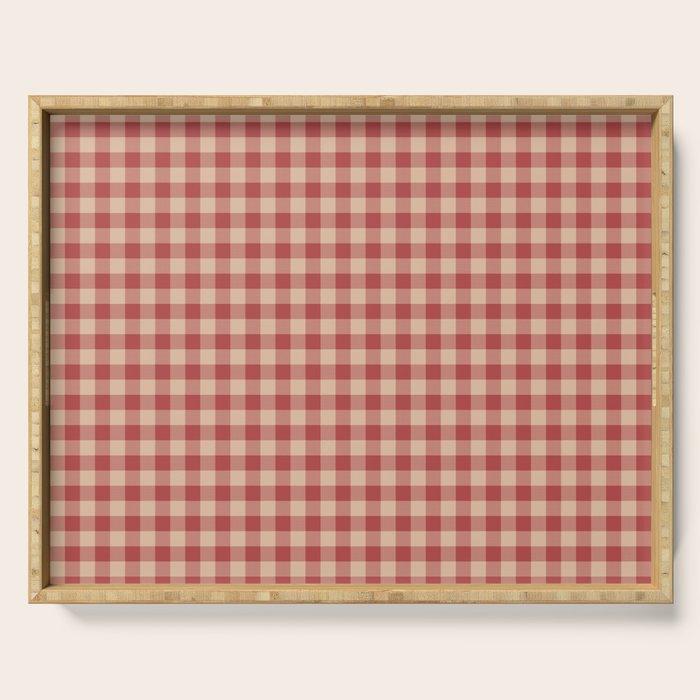 Amberlight Baked Apple Gingham - Cozy Heirloom Serving Tray Gallery Image 1