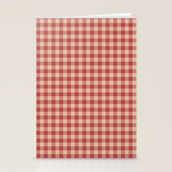 Amberlight Baked Apple Gingham - Cozy Heirloom Stationery Card Gallery Image 1