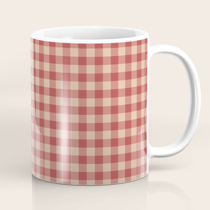 Amberlight Baked Apple Gingham - Cozy Heirloom Coffee Mug Gallery Image 1