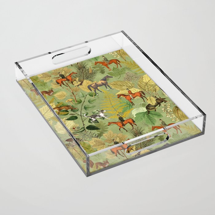 Horseback Riding In The Woods Acrylic Tray Gallery Image 1