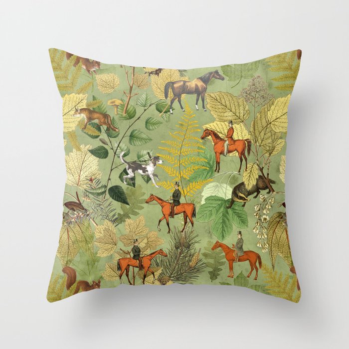 Horseback Riding In The Woods Throw Pillow Gallery Image 6