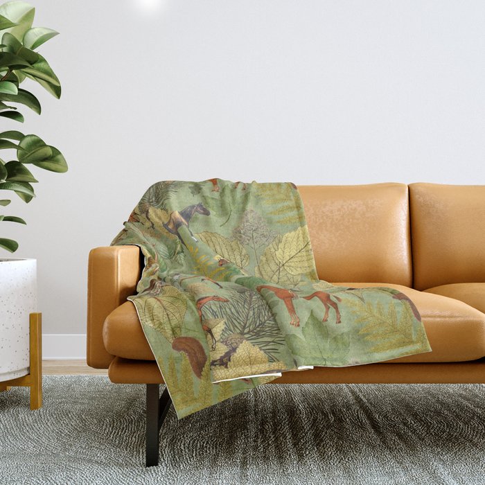 Horseback Riding In The Woods Throw Blanket Gallery Image 1
