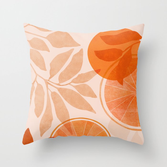 Sweet Orange Citrus Collage Throw Pillow Gallery Image 6
