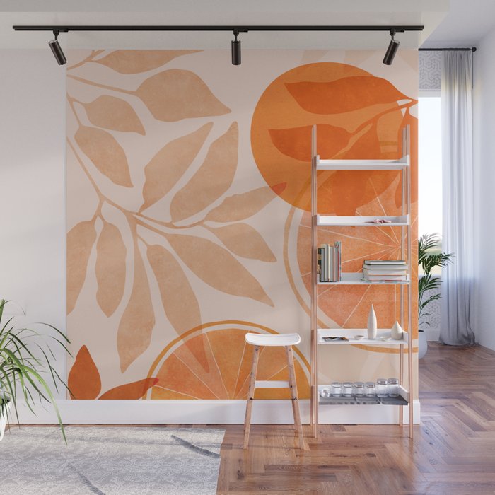 Sweet Orange Citrus Collage Wall Mural Gallery Image 1