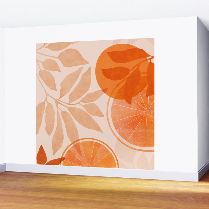 Sweet Orange Citrus Collage Wall Mural Gallery Image 2
