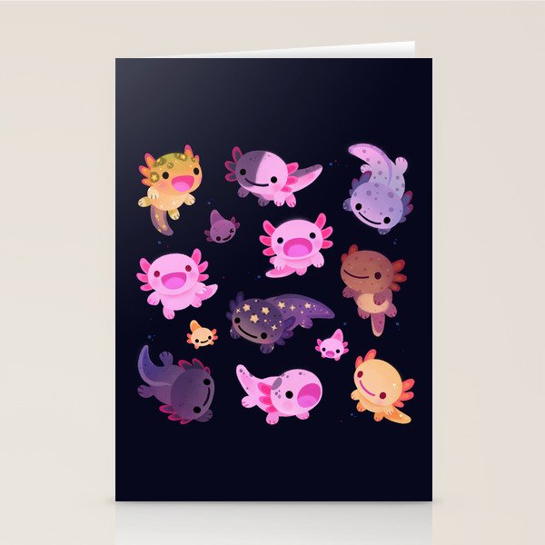 Happy axolotl - dark Stationery Card Gallery Image 1