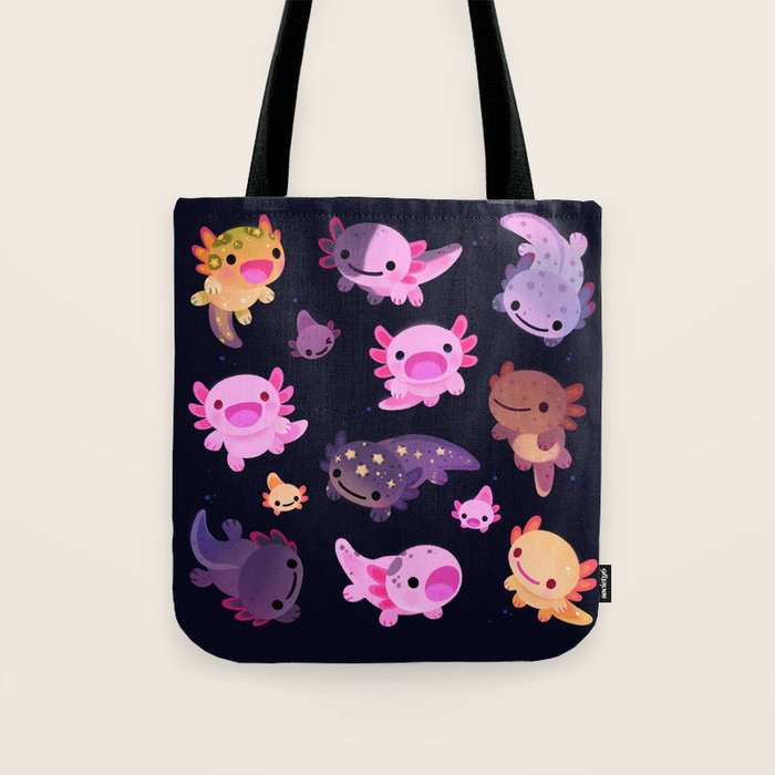 Happy axolotl - dark Tote Bag Gallery Image 1