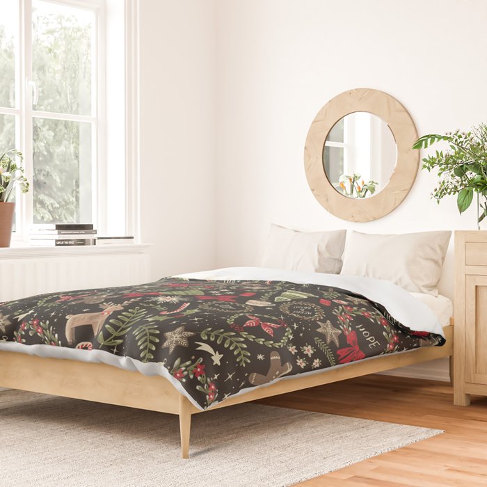 Magical Christmas - Black Duvet Cover Gallery Image 2