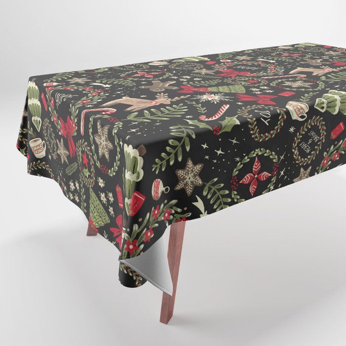 Magical Christmas - Black Tablecloth Gallery Image 1