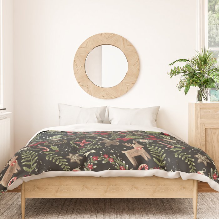Magical Christmas - Black Duvet Cover Gallery Image 3