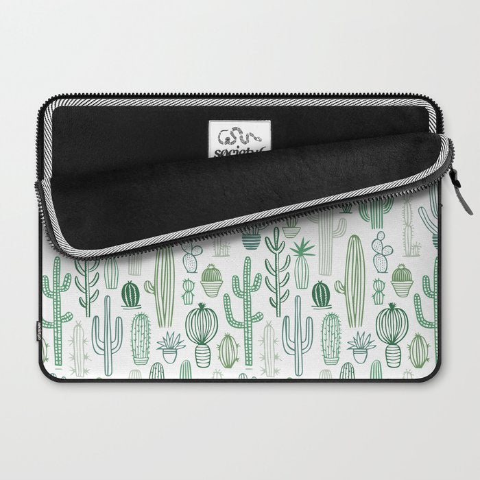 Cactus plant hand drawn doodle pattern Laptop Sleeve Gallery Image 2
