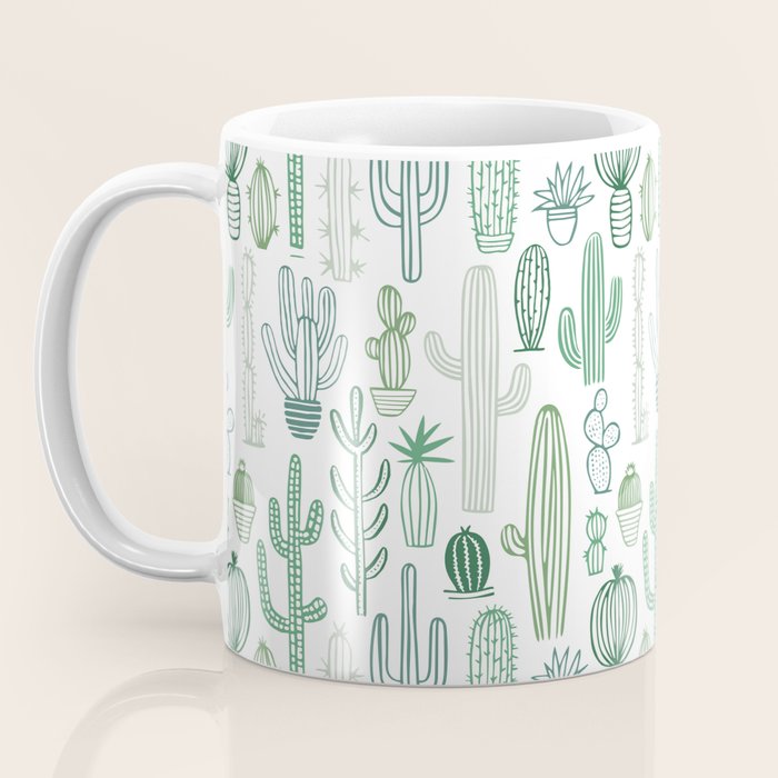 Cactus plant hand drawn doodle pattern Coffee Mug Gallery Image 3