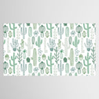 Cactus plant hand drawn doodle pattern Tablecloth Gallery Image 2