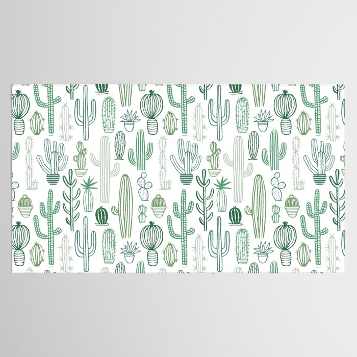 Cactus plant hand drawn doodle pattern Tablecloth Gallery Image 2