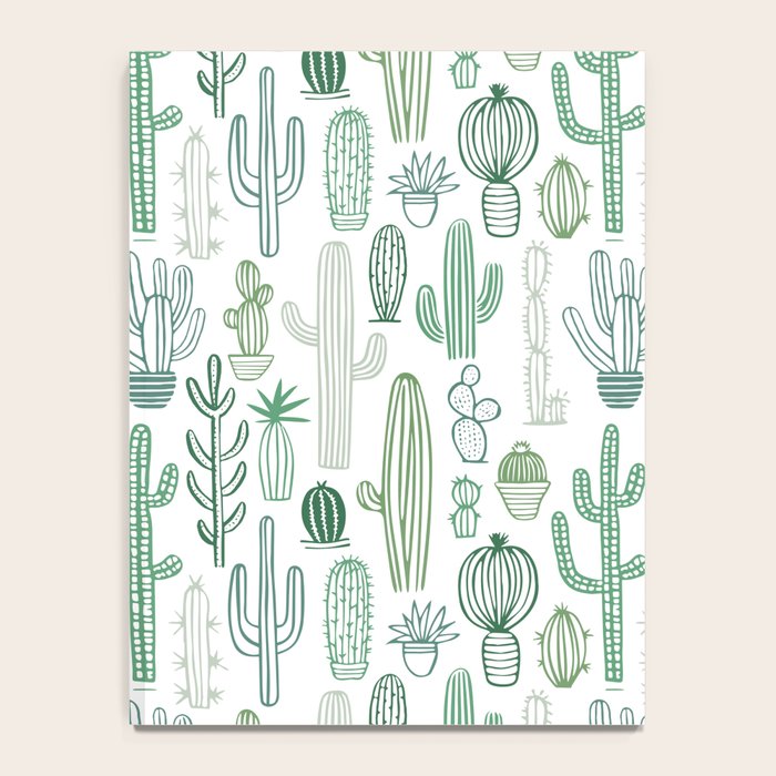 Cactus plant hand drawn doodle pattern Notebook Gallery Image 4