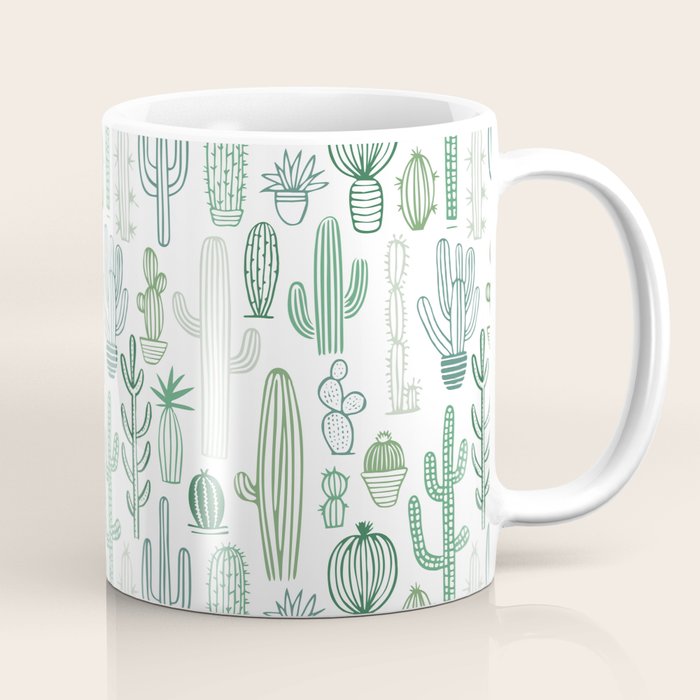 Cactus plant hand drawn doodle pattern Coffee Mug Gallery Image 1