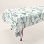 Cactus plant hand drawn doodle pattern Tablecloth Gallery Image 1