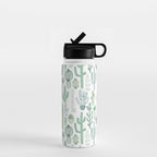 Cactus plant hand drawn doodle pattern Water Bottle Gallery Image 1