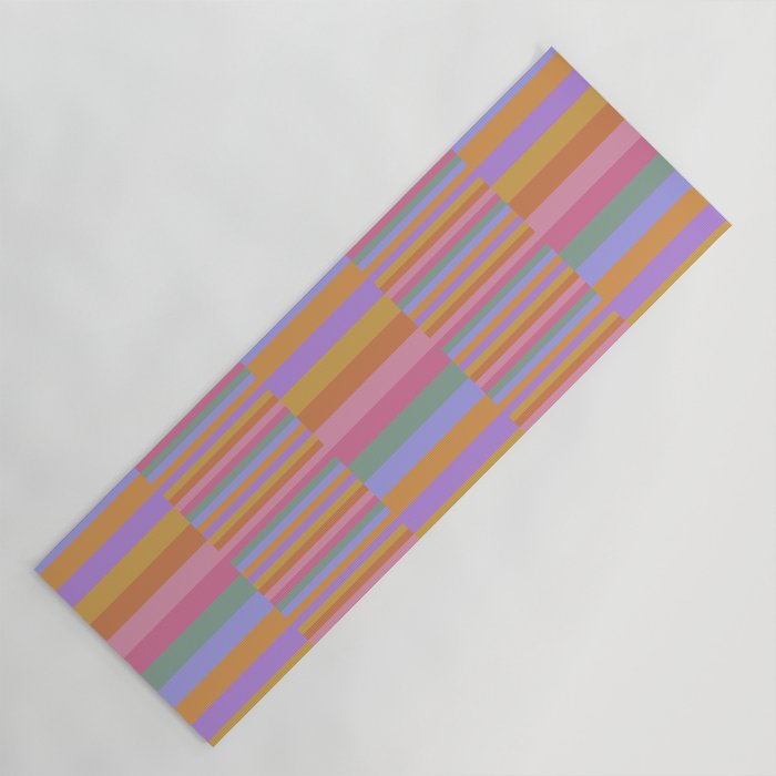 Mixed Stripes Pattern III 60s Rainbow Yoga Mat Gallery Image 1