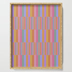 Mixed Stripes Pattern III 60s Rainbow Serving Tray Gallery Image 1