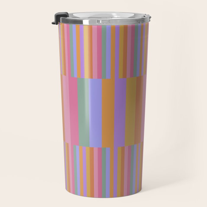Mixed Stripes Pattern III 60s Rainbow Travel Mug Gallery Image 3