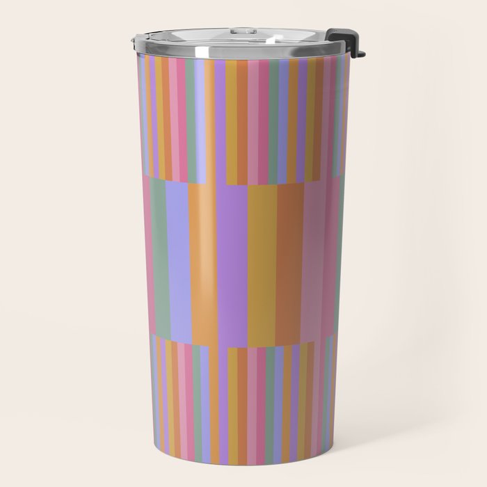 Mixed Stripes Pattern III 60s Rainbow Travel Mug Gallery Image 2