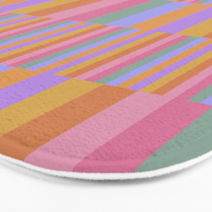 Mixed Stripes Pattern III 60s Rainbow Bath Mat Gallery Image 3