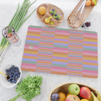 Mixed Stripes Pattern III 60s Rainbow Cutting Board Gallery Image 2