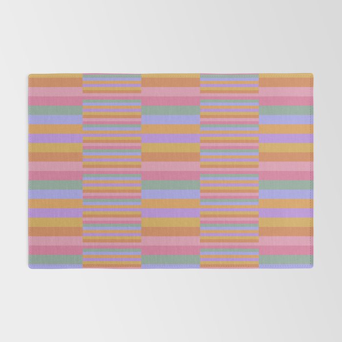 Mixed Stripes Pattern III 60s Rainbow Rug Gallery Image 2