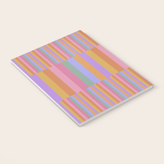 Mixed Stripes Pattern III 60s Rainbow Notebook Gallery Image 3