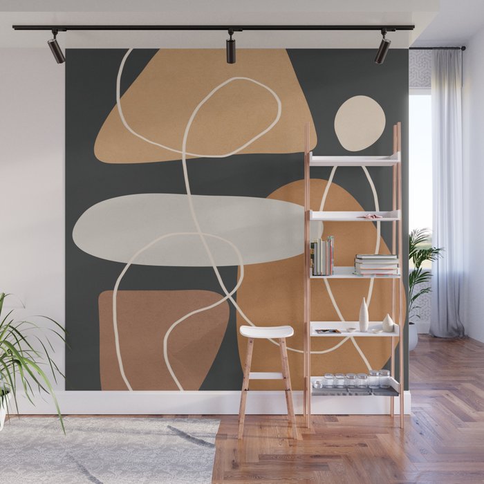 Minimal Colorful Abstract Shapes 1 Wall Mural Gallery Image 1