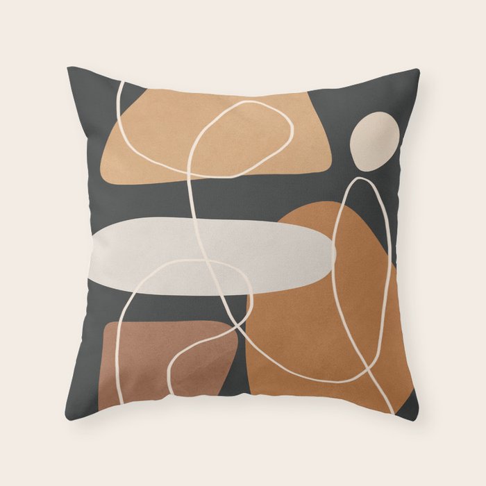 Minimal Colorful Abstract Shapes 1 Throw Pillow Gallery Image 1