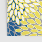 Modern Flowers Art, Blue, Yellow and Gray, Art Prints Poster Gallery Image 3