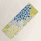 Modern Flowers Art, Blue, Yellow and Gray, Art Prints Yoga Mat Gallery Image 1